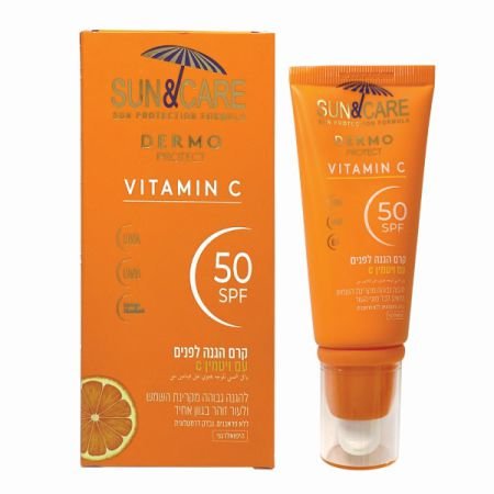 SUN & CARE DERMO PROTECT קרם הגנה לפנים עם ויטמין C