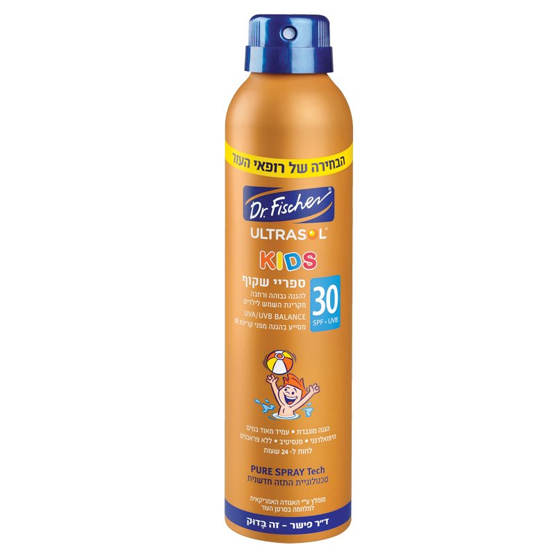 DR.FISCHER ספריי שקוף להגנה גבוהה לילדים SPF30
