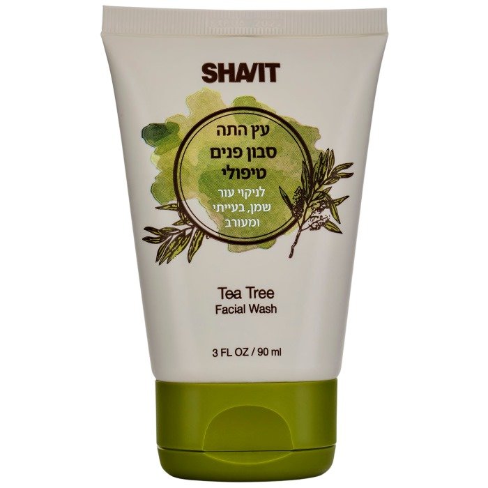 SHAVIT עץ התה סבון פנים טיפולי לניקוי עור שמן בעייתי ומעורב