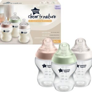שלישיית בקבוקי הזנה קלאסי 0m+ טומי טיפי Tommee Tippee מסדרת Closer To Nature