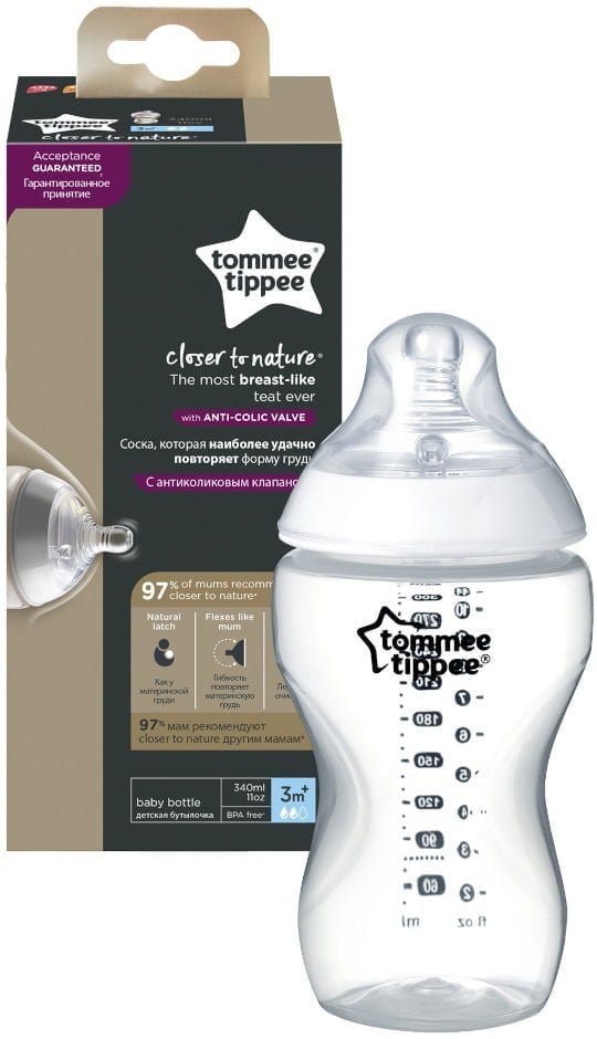 בקבוק הזנה קלאסי 3m+ טומי טיפי Tommee Tippee מסדרת Closer To Nature