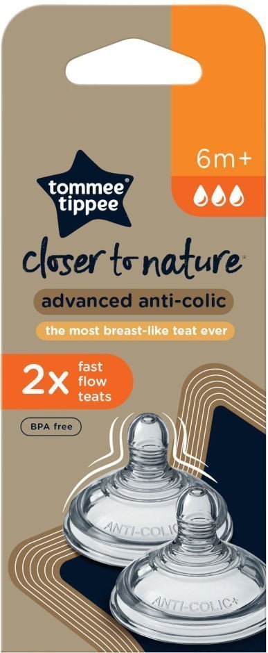 פטמות לבקבוק אנטי קוליק זרימה מהירה Tommee Tippee